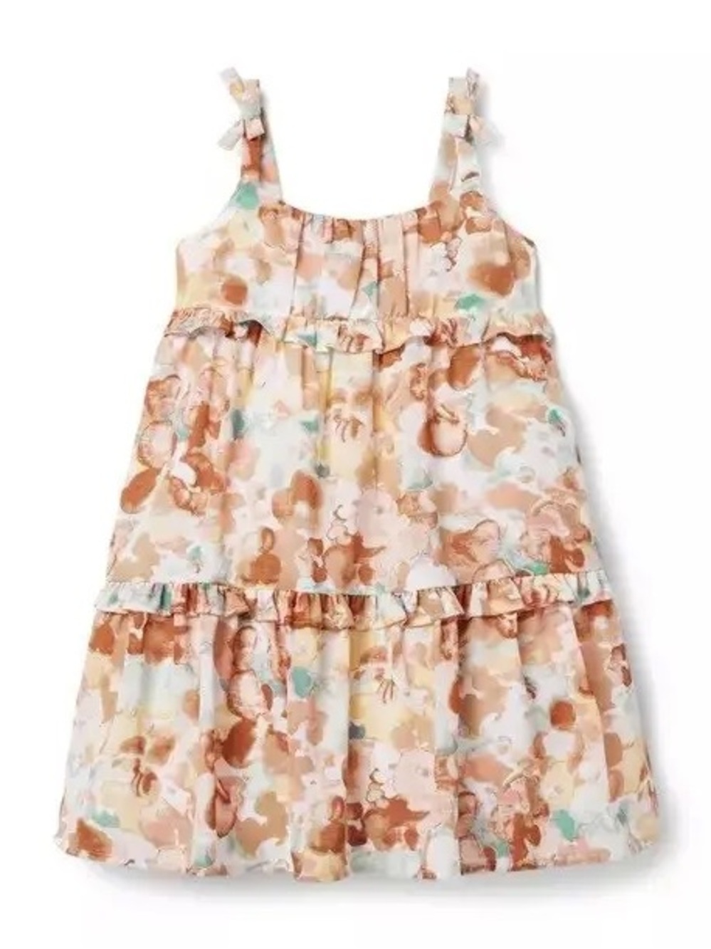 NWT. Janie & Jack. Watercolor Floral Tiered Crepe Dress. Size 8